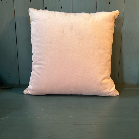 Under The Sea Mermaid 2 Sided Sequin “Claire” Pillow (Gold/Blush Pink) 14x14 - Picture 3 of 7
